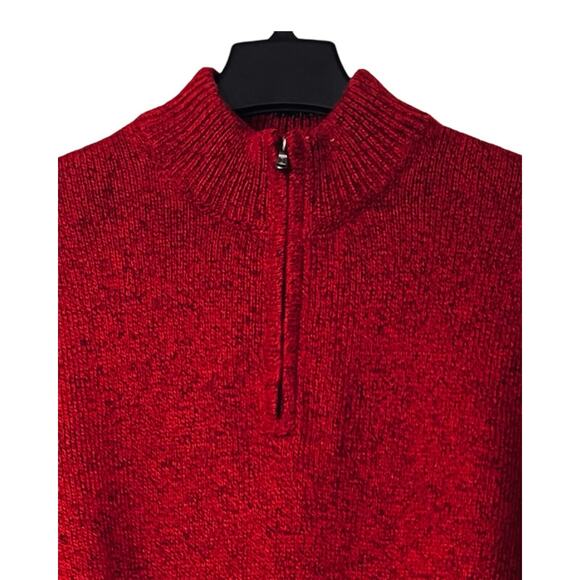 Chaps Mens Sweater Size XXL Red Long Sleeve Heavy Relaxed Fit Zip Pullover NEW - Picture 5 of 11